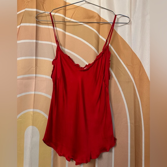 Red satin Wilfred shirt XS. Like new - Picture 1 of 3